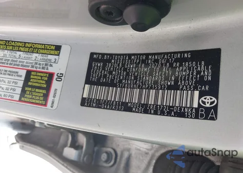 2017 Toyota Corolla Le from USA, damaged, VIN 5YFBURHE7HP715912